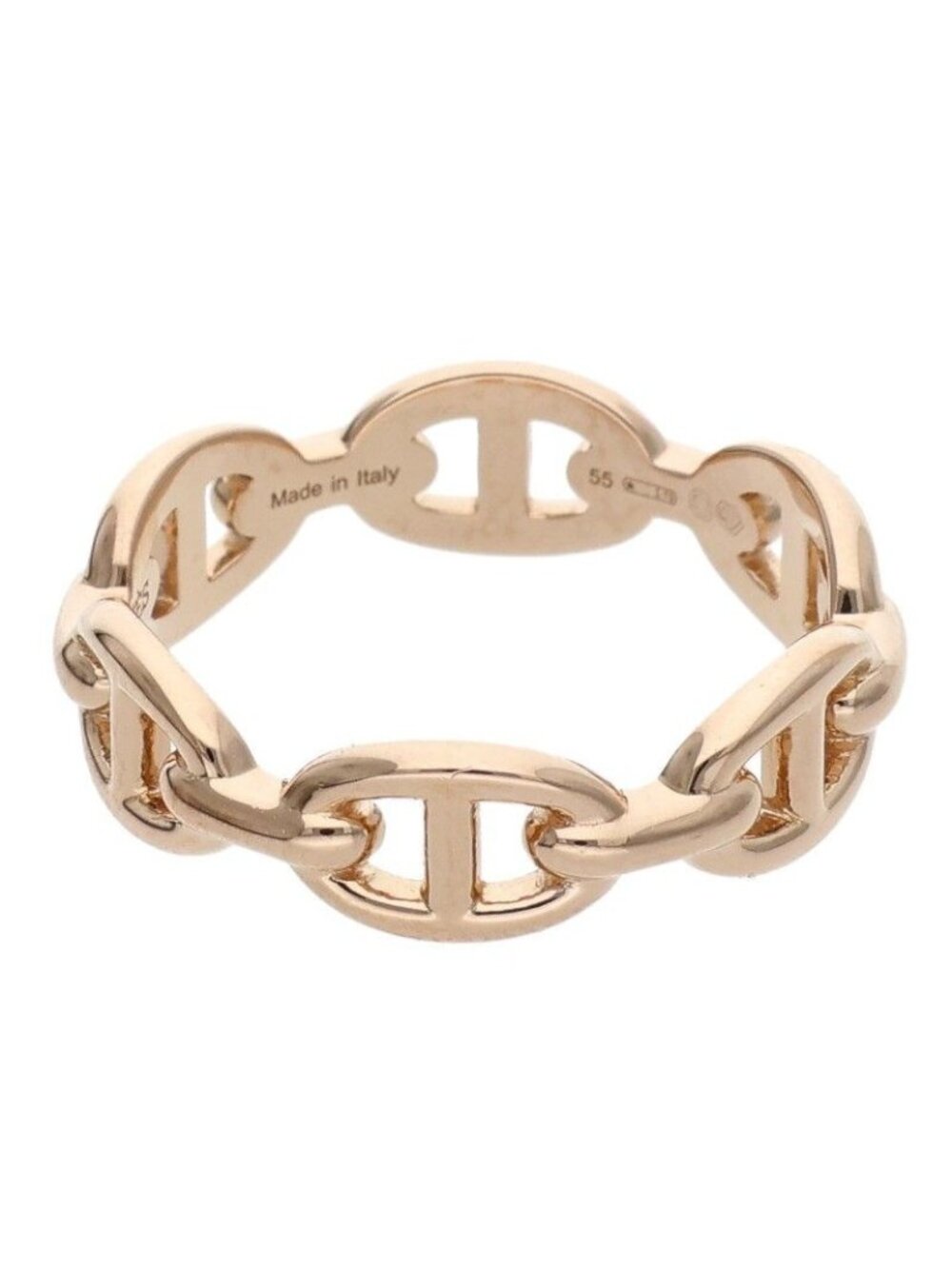 Hermes 18k Chaine D'ancre Enchainee PM Gold Ring